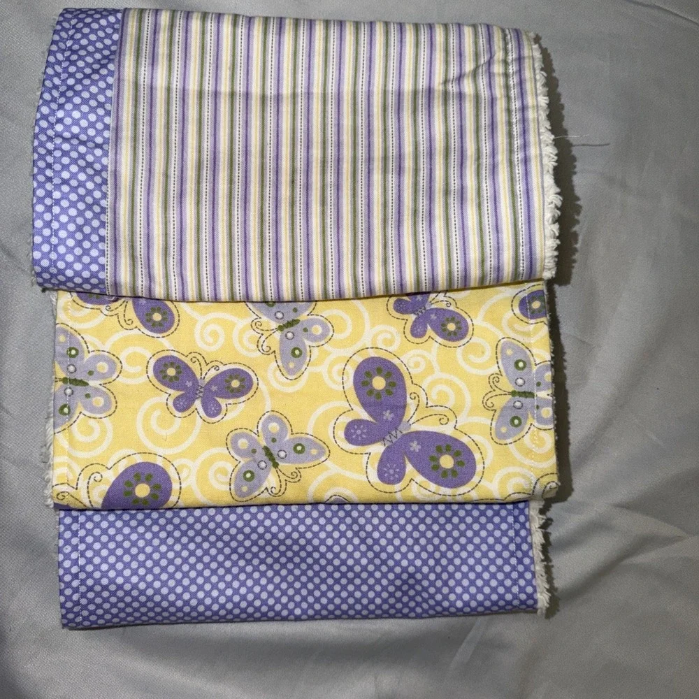 Handcrafted Baby Burp Cloths Cotton & Organic  Chenille Setof 3 Super Absorbent